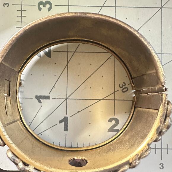 Vintage antique Austro Hungarian Czech glass enamel hinged bangle bracelet - Picture 10 of 10